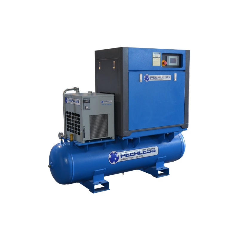 Peerless HQD10 Rotary Screw Air Compressor with Variable Speed Direct Drive 10HP Full Feature 12 Bar – 25 CFM / 700-1000 LPM