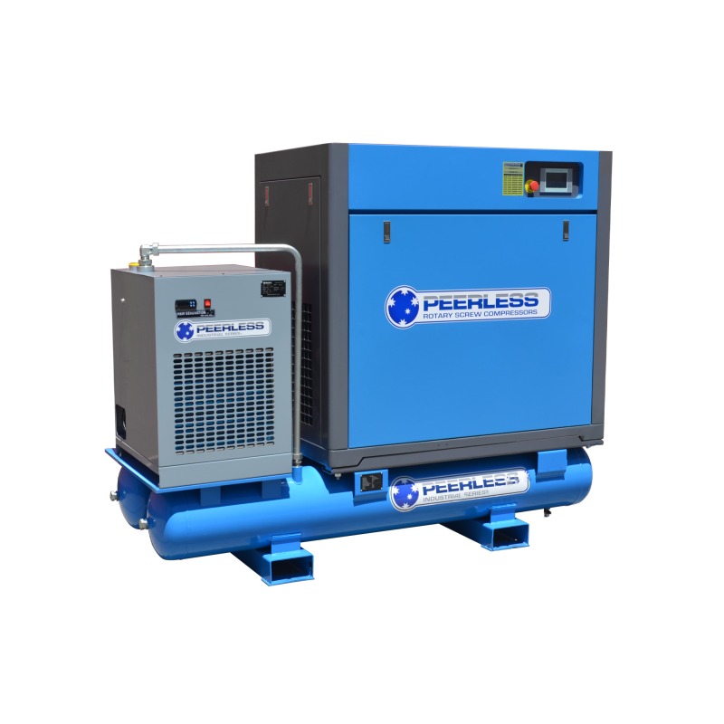 Peerless HQD30 Rotary Screw Air Compressor with Variable Speed Direct Drive 30HP Full Feature 8 Bar – 120 CFM / 3396 LPM