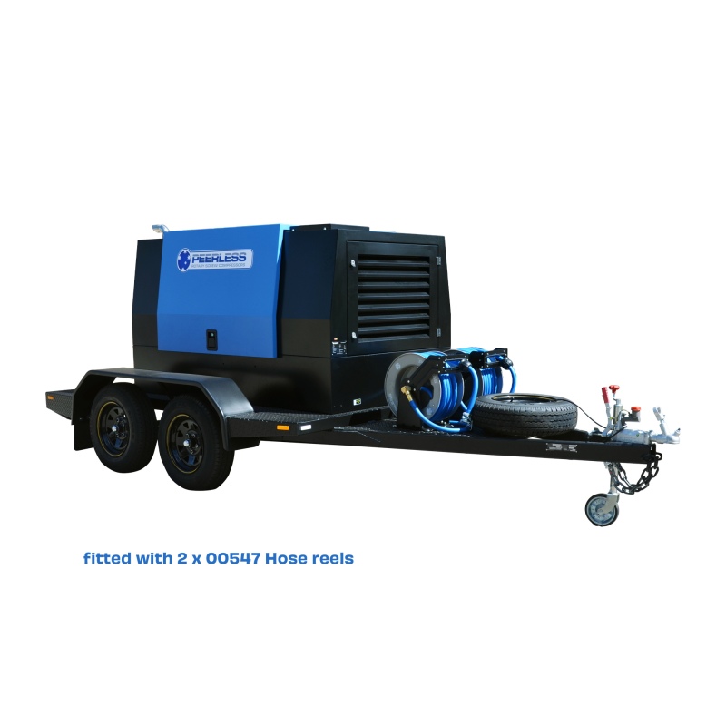 Peerless P250D Diesel Rotary Screw Air Compressor 75HP 7 Bar – Trailer Mount – 250 CFM / 7075 LPM